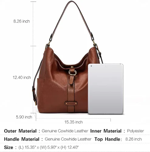 Vista 2 de CLUCI Bolsos de mano de cuero genuino con carteras para mujer bolso grande para mujer largo