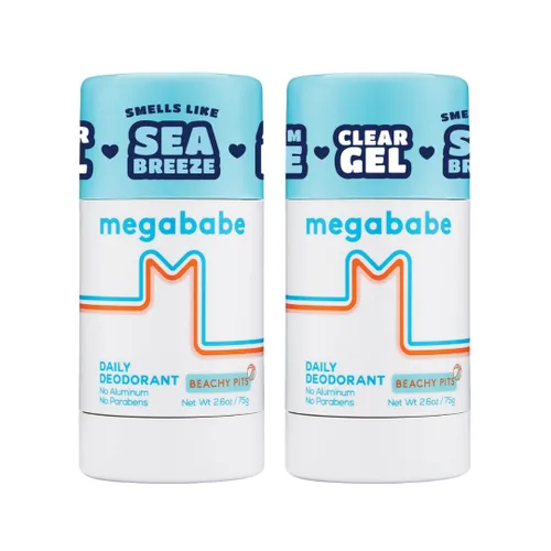 Vista 11 de Megababe Beachy Pits - Desodorante diario, aroma fresco, 2.6 onzas, barra