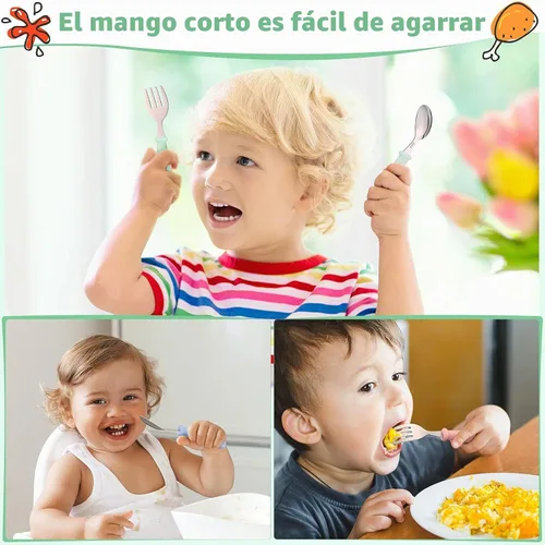 Vista 5 de Patelai Cuchara tenedor para utensilios para niños pequeños, 9