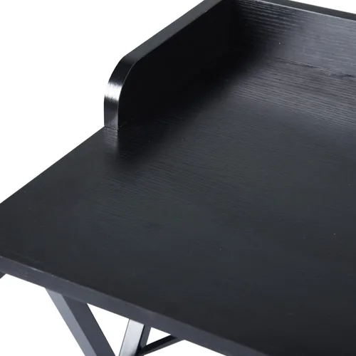 Vista 6 de FurnitureR Escritorio de oficina, mesa de escritura de estilo simple, escritorio de estudio para computadora con deflector, mesa de computadora