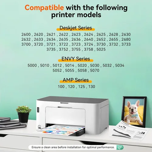 Vista 2 de 65XL - Cartuchos de tinta color negro y negro de repuesto para HP Ink 65 XL HP65 HP65XL Uso para HP Deskjet 3755 2655 3720 3722 3723 3752 3758 2652