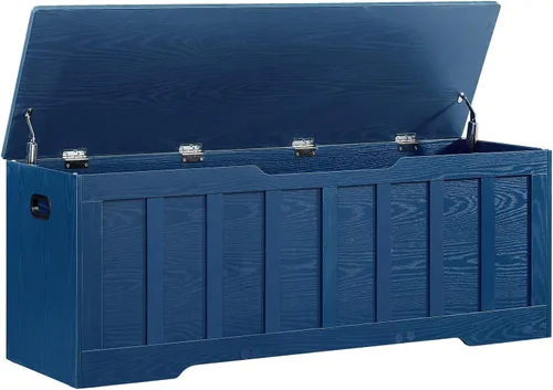 Vista 17 de VANKILEY 51.2" Storage Chest Extra Large,Wooden Storage Bench,Black+Brown