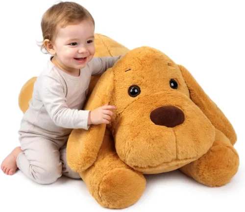 Vista 15 de Perro de montaña bernés grande de 32 pulgadas, juguete gigante de felpa suave y esponjoso, regalos de fiesta de cumpleaños para niños y niñas