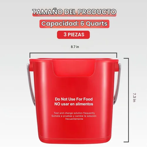 Vista 2 de Uiifan 3 Pcs 6 Quart Cleaning Bucket Small Square Container, Multicolor Varios