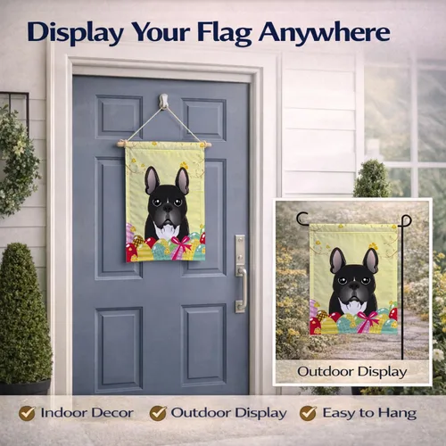 Vista 80 de Caroline's Treasures BB1923GF Bandera decorativa para jardín con diseño de Border Collie, para caza de huevos de Pascua, para jardín, jardín, patio