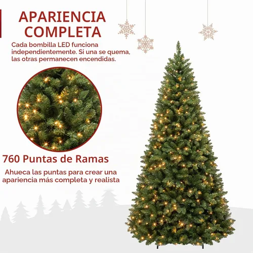 Vista 2 de Hykolity Árbol de Navidad artificial preiluminado de 6 pies con 230 LED