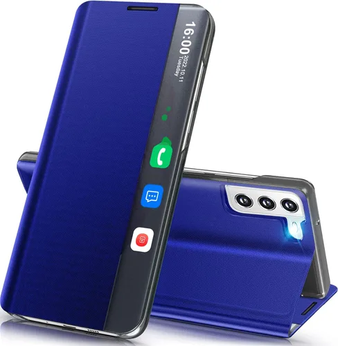 Vista 101 de Funda de teléfono para Samsung Galaxy A16 5G, Clear View Window Funda delgada de lujo para teléfono Galaxy A16 con soporte, funda protectora