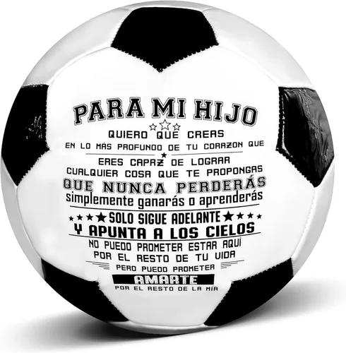 Vista 11 de Balón de fútbol tradicional tamaño 5, regalos para hija, hijo, nieto, regalos de fútbol inspiradores personalizados y atractivos