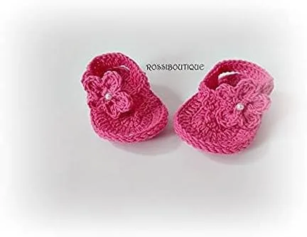 Vista 2 de Pink Baby Flip Flops, Newborn Sandals