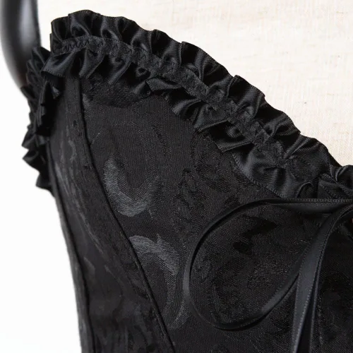 Vista 7 de Atractivo corsé floral para mujer con cordones en la espalda lencería corpiño talla extragrande