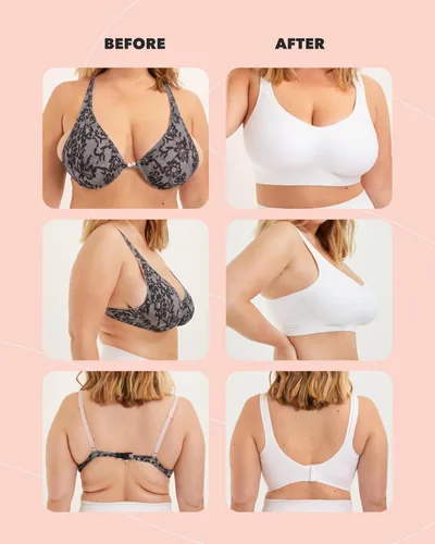 Vista 6 de SHAPERMINT - Brasieres para mujer, brasier de compresión, sin varillas, con tirantes elásticos