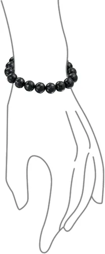 Vista 2 de Pulsera unisex con piedras preciosas azules, turquesa, negro, ónix, marrón, ojo de tigre, howlita blanca, inspiradas en Shamballa, apilable de 0.394