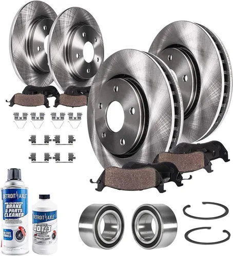 Vista 77 de Detroit Axle - Rotores de freno para Chrysler 200 2015 2016 2017, Rotores de freno de disco de reemplazo: 12.01" pulgadas delantero y 10.95