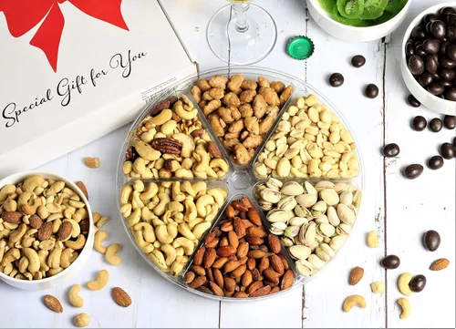Vista 3 de It's Delish - Cesta de regalo de frutos secos gourmet – Bandeja de regalo grande surtido de frutos secos, 6 puntos por It's Delish – Caja de regalo