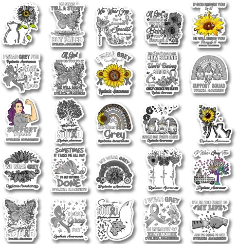 Vista 9 de 25 calcomanías de concientización del Alzheimer, inspiradoras, impermeables, calcomanías de vinilo para botellas de agua, libros, laptop, automóvil