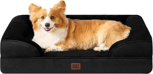 Vista 30 de EHEYCIGA – Cama ortopédica impermeable para perros pequeños, de espuma viscoelástica tipo caja de huevos, con bordes elevados y base antideslizante