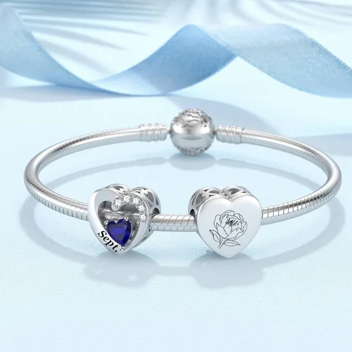 Vista 38 de SEVENWELL Dijes de piedra natal con flor grabada para el mes de nacimiento, pulsera de plata de ley 925, feliz cumpleaños para mujer
