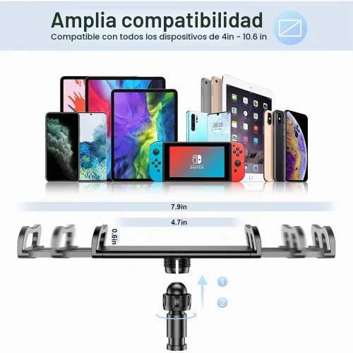 Vista 4 de Soporte para tablet de cuello de cisne, soporte universal flexible de 360°, soporte para brazo perezoso, soporte de abrazadera para iPad mini/Air A03