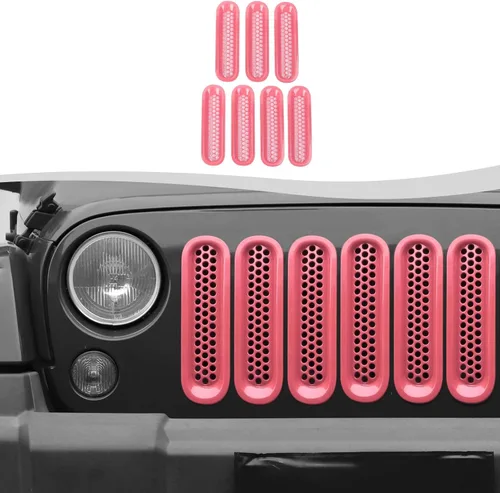 Vista 13 de Rejilla de malla con clip para Jeep Wrangler JK JKU 2007-2018 (negro mate)