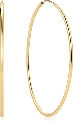 Vista 18 de ChicSilver Aretes de aro de plata de ley para mujer, aros de plata de ley 14k dorado