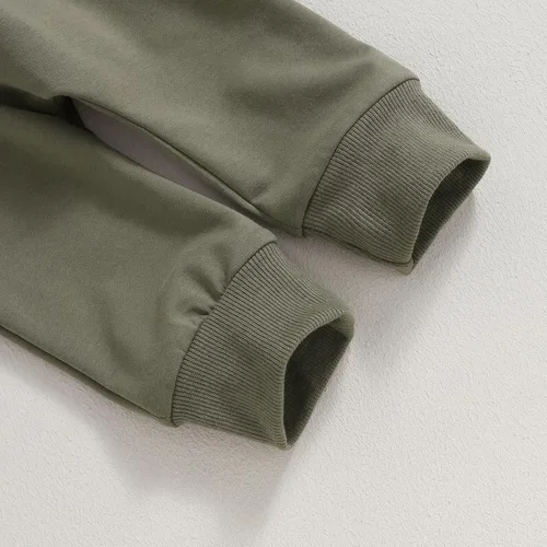 Vista 8 de Ropa para bebé niño pequeño, sudadera con capucha y bloques de color, 2 piezas, sudadera para otoño e invierno