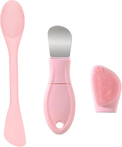 Vista 12 de Limpiador facial de silicona, cepillo de limpieza facial de silicona, almohadilla exfoliante suave y masajeador, para hombres y mujeres (azul)