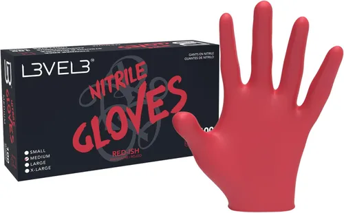 Vista 11 de L3 Guantes de Nitrilo Nivel 3 - Guantes Desechables Profesionales de Servicio Pesado - Sin Látex - Ajuste Ceñido - Caja de 100