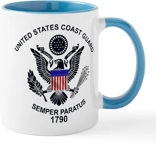 Vista 6 de CafePress Uscg_Flg_D1 Tazas Taza de café de cerámica de 11 oz (11.0 fl oz)