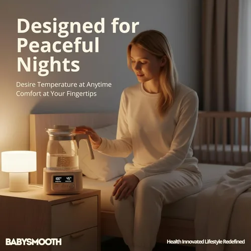 Vista 6 de Babysmooth Smart Kettle Pro - Hervidor eléctrico de vidrio, 1.3L, LED digital con control de temperatura de 40-100°C, función de mantenimiento