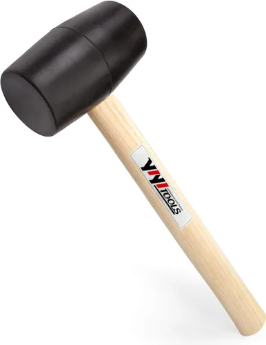 Vista 11 de YIYITOOLS YY-2-005 Mazo de goma con mango de madera–8 onzas, negro