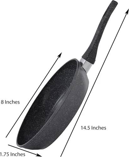Vista 3 de Lorren Home Trends Sartén con revestimiento de cerámica de 8 pulgadas, mango resistente al calor, libre de PFOA, fácil de limpiar, compatible