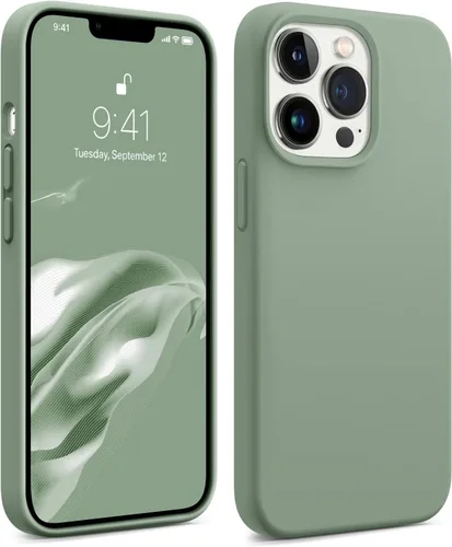 Vista 17 de AOTESIER Funda magnética para iPhone 13 Pro Max, compatible con MagSafe, protección militar a prueba de golpes, funda de silicona con forro de Verde