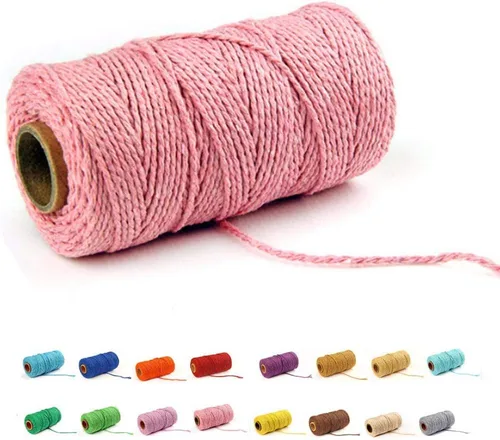 Vista 11 de FLIPPED (109 yardas/1.5 mm/35 colores opcionales) 109 cuerdas de macramé para manualidades, cuerda de algodón para macramé, cuerda de panadero