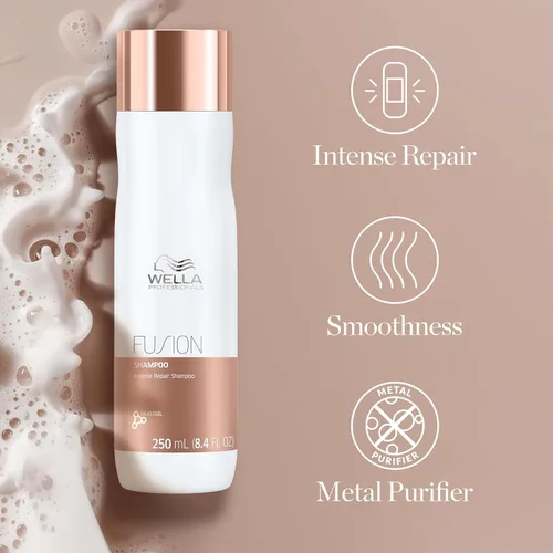 Vista 5 de Wella Professionals Fusion - Juego de champú y acondicionador reparador intenso, reparación del cabello y anti rotura del cabello