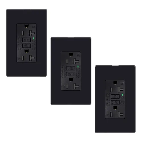 Vista 42 de Greencycle Toma GFCI de 15 amperios con puertos USB C y USB A, 1 unidad de toma eléctrica GFCI de prueba automática con USB, con indicador LED