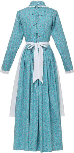 Vista 3 de GRACEART Disfraz de Pioneer Mujer Vestido de Pradera Colonial para Mujer 100% Algodón