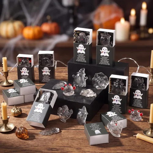 Vista 42 de 10 juegos de bolas de estrés cálidas de Halloween con cajas mezcladas 5 Beige