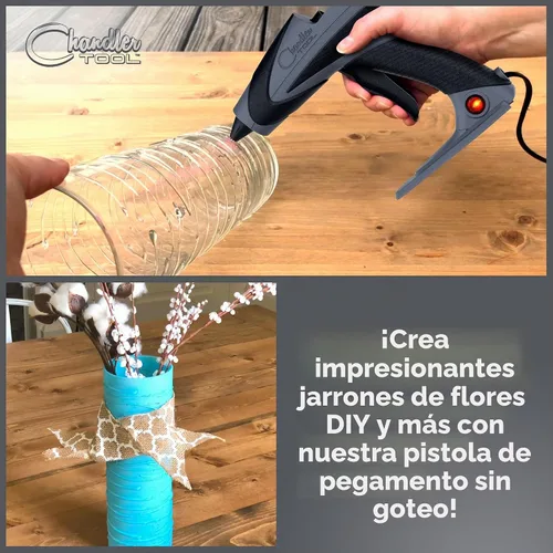 Vista 8 de Chandler Tool Pistola de pegamento caliente de tamaño completo y barras de pegamento para manualidades y bricolaje Pistola de silicona caliente