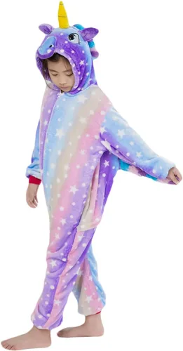 Vista 34 de Mameluco de unicornio para pijamas de animales, cosplay, disfraz unisex de Halloween