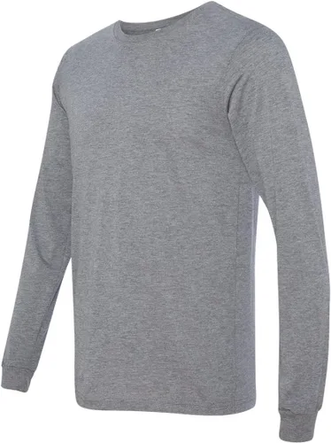 Vista 2 de Canvas Men's - Camiseta de manga larga 100% algodón de 4.2 onzas, modelo Filmore 3501para hombre, Gris, S