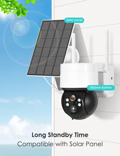 Vista 6 de Cámara de seguridad al aire libre, 2K/3MP Cámaras de seguridad de visión nocturna inalámbricas al aire libre con sensor de movimiento PIR IP66