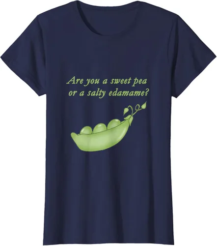 Vista 23 de ¿Eres un guisante dulce o edamame salado? Camiseta, Negro