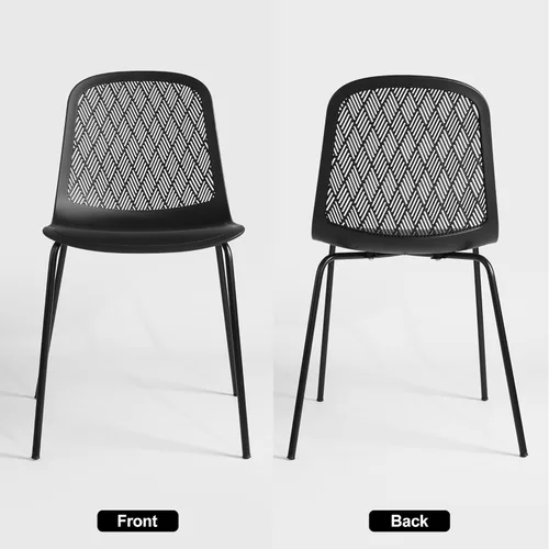 Vista 5 de Sillas modernas con patas de metal para sala, dormitorio, cocina, comedor, sala de espera, restaurantes, cafeterías, juego de 4