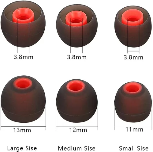 Vista 5 de Puntas de silicona para auriculares de repuesto para auriculares Tapón Eartips Tips Eargels 9 pares SML
