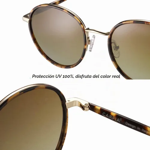 Vista 4 de CARFIA Gafas de sol polarizadas redondas pequeñas retro para mujer, protección UV, gafas de sol de diseño vintage con estilo CA1949