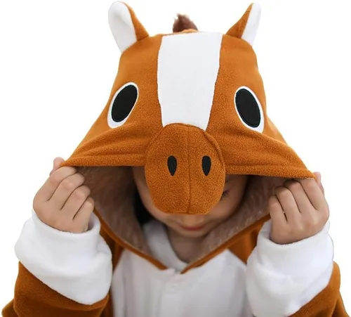 Vista 8 de Pijama unisex de una pieza para niños, disfraz de animal para cosplay de Navidad, Halloween