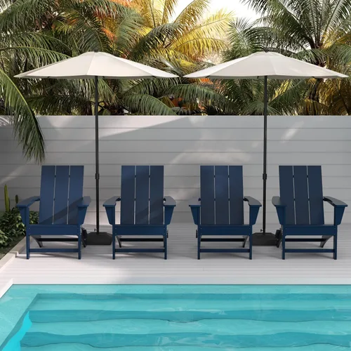 Vista 19 de WestinTrends Ashore Modern - Silla plegable Adirondack para exteriores (juego de 2), color negro