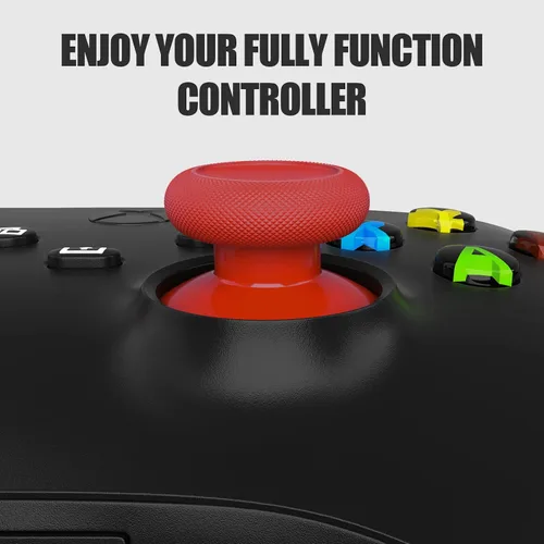 Vista 4 de TOMSIN Joysticks de repuesto para mandos Xbox Series XS, palillos pulgares de goma reales compatibles con el controlador Xbox One (rojo pulso)