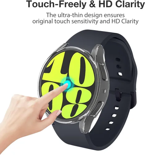 Vista 4 de (Paquete de 4) Funda Protectora de Pantalla Compatible para Samsung Galaxy Watch 6 de 40 mm (Versión 2023) Funda de Silicona Protectora Completa