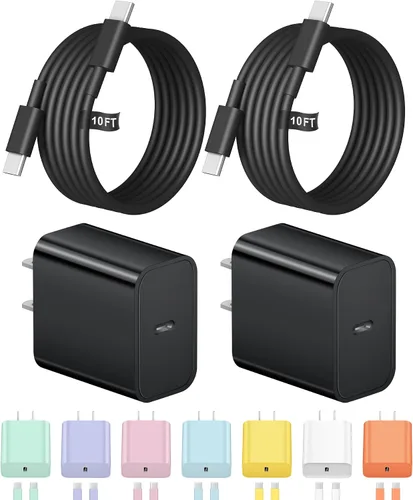 Vista 15 de Cargador de carga rápida USB C de 3 pies para iPhone 17, 16, 15, carga rápida, paquete de 2 unidades para iPhone 17/17 Plus/17 Pro/17 Pro Max/iPhone